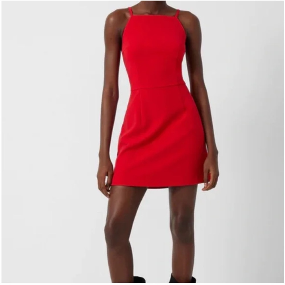 French connection whisper light square neck dress